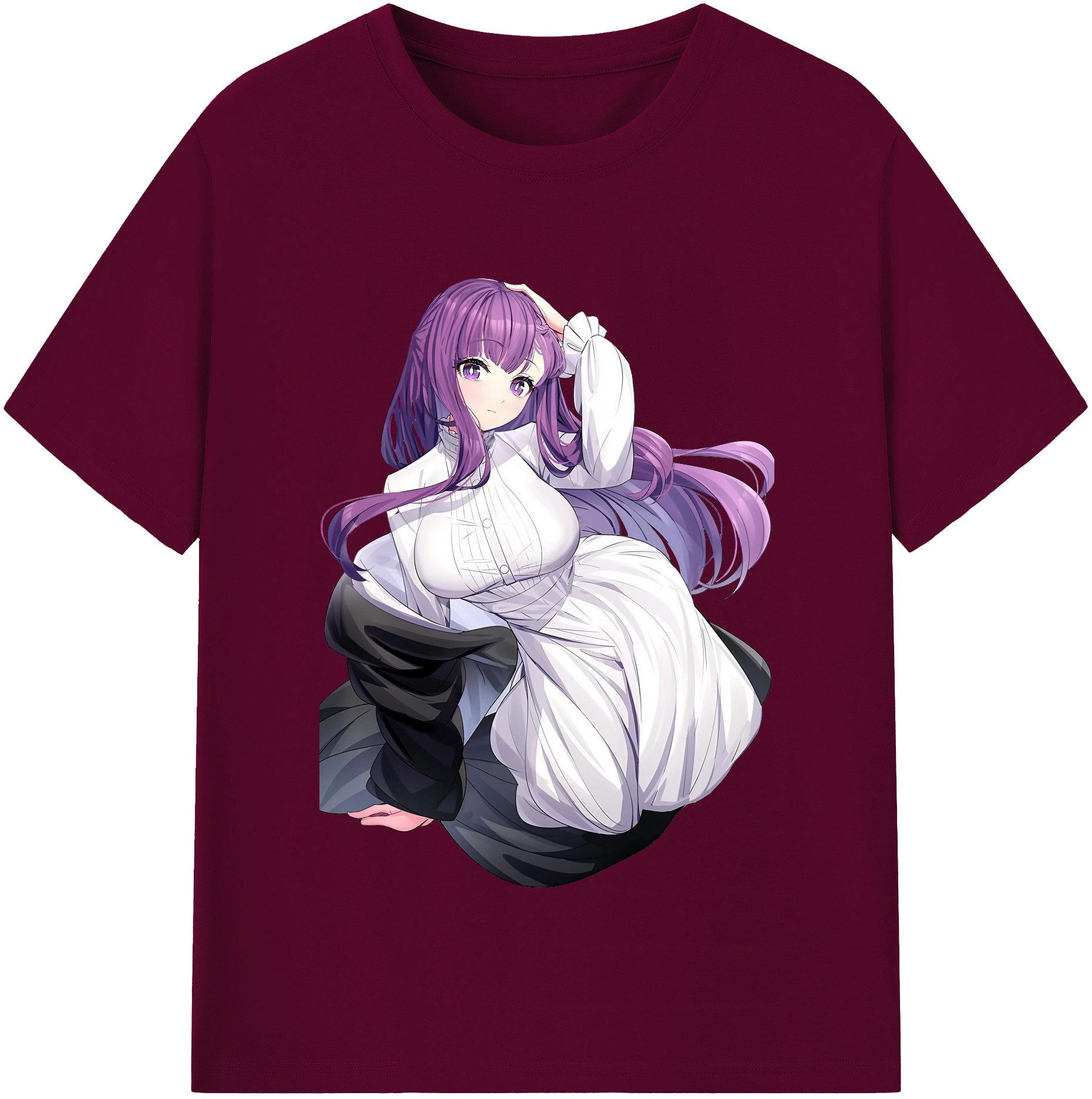 （画像用） 葬送のフリーレン Frieren レディースカジュアルプリントTシャツ（綿100％）